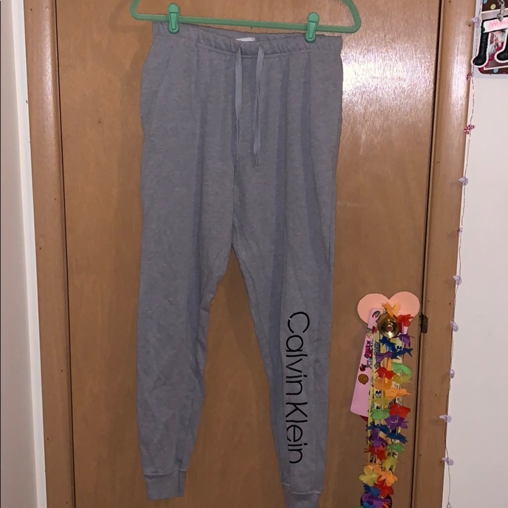 gray calvin klein sweatpants